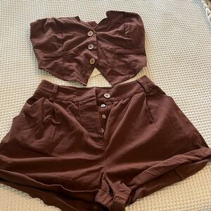 Free people tube top & shorts set